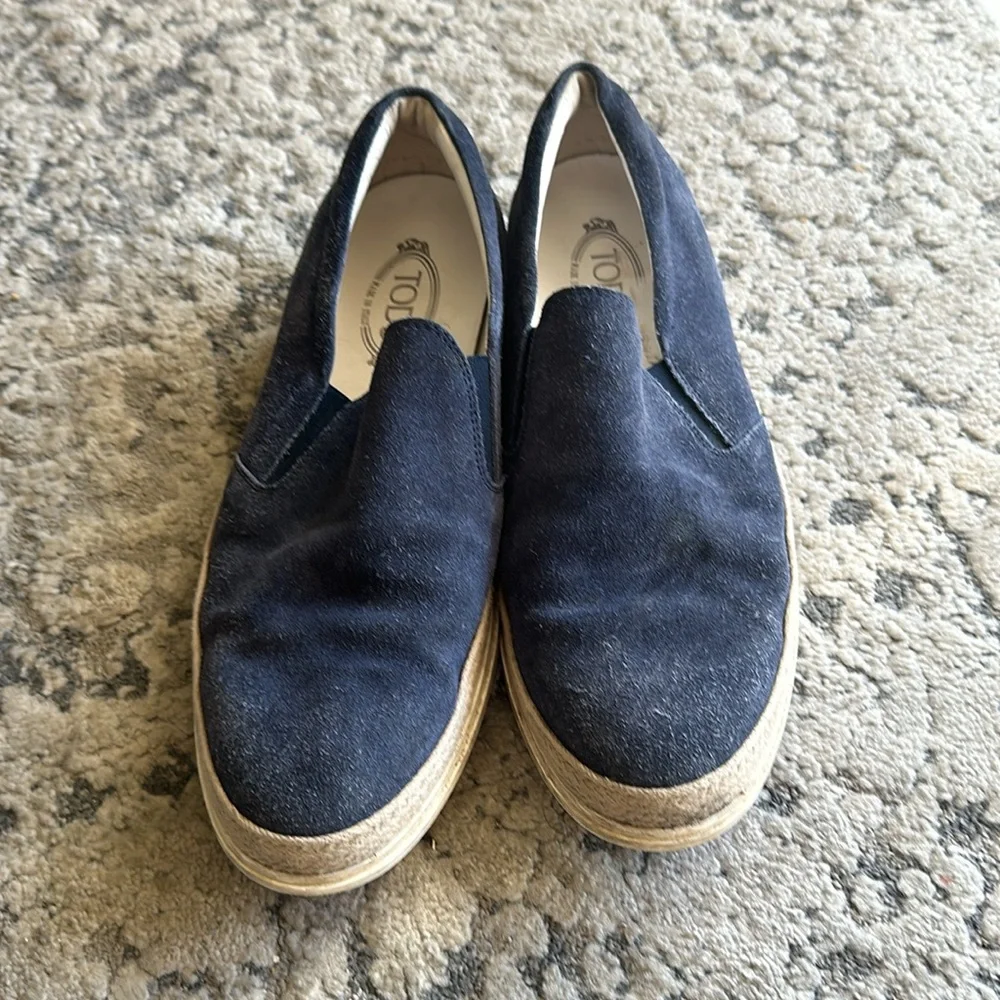 Tod’s - Navy - Suede Slip on - Sz 12 - Picture 2 of 6